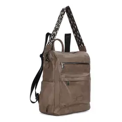 CALU - Mochila Cartera Mujer Monstera Taupe