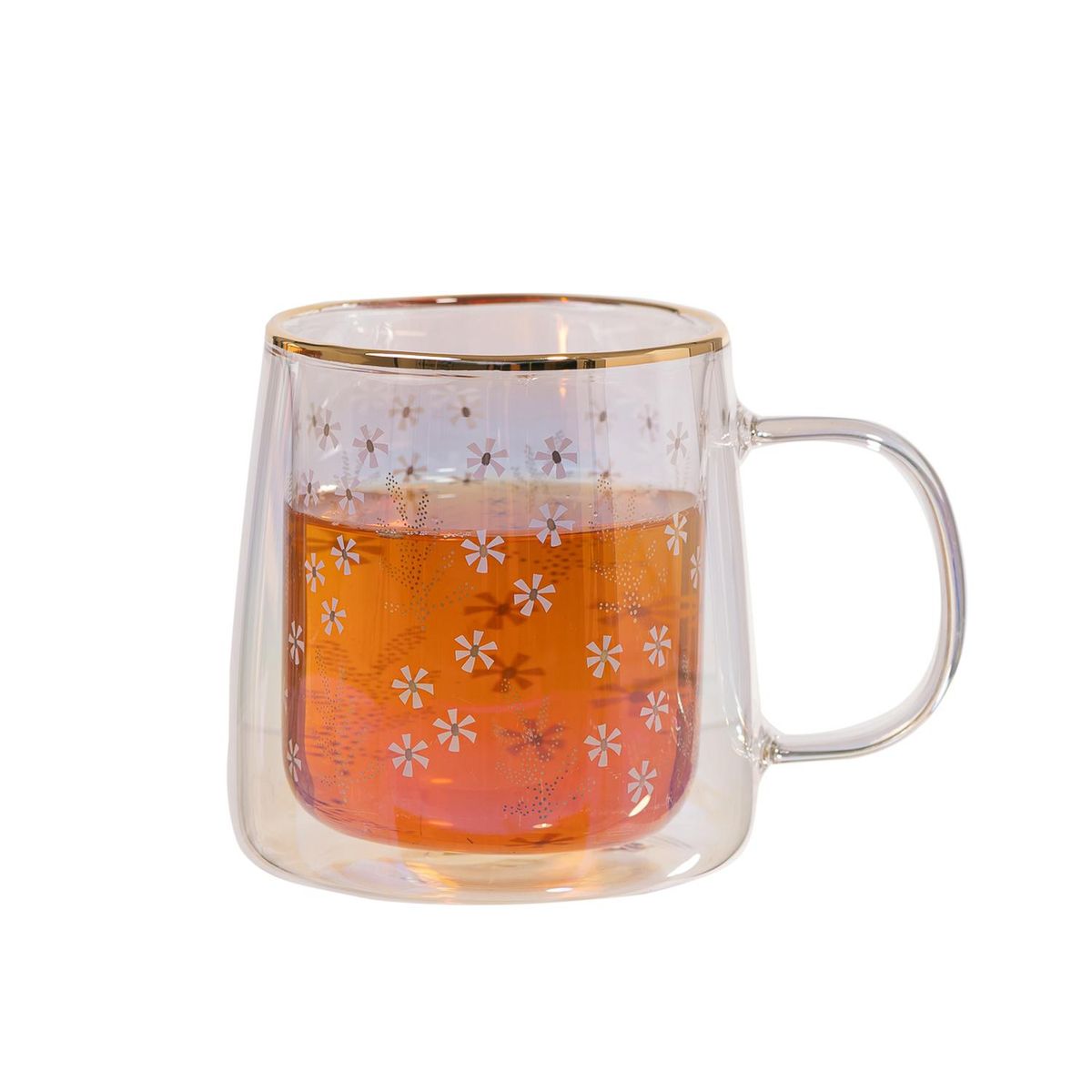 ADAGIO TEAS - Taza Doble Vidrio Small Daisies 250 ml