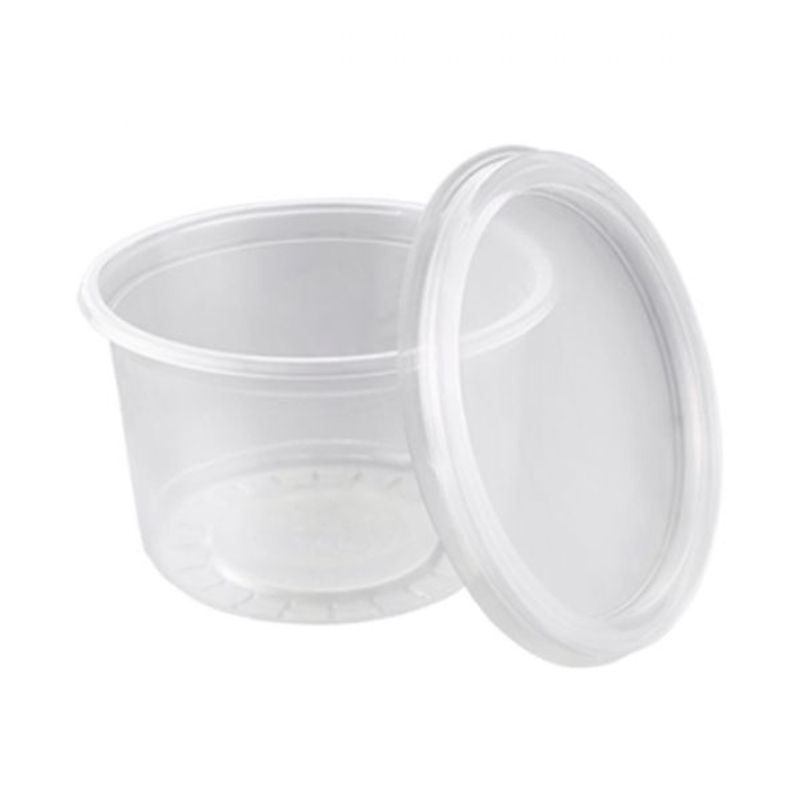 GENERICO - Pote Liso Pet Transparente Con Tapa 12oz 50 Unidades