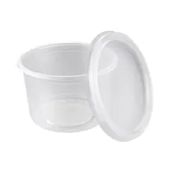 GENERICO - Pote Liso Pet Transparente Con Tapa 12oz 50 Unidades