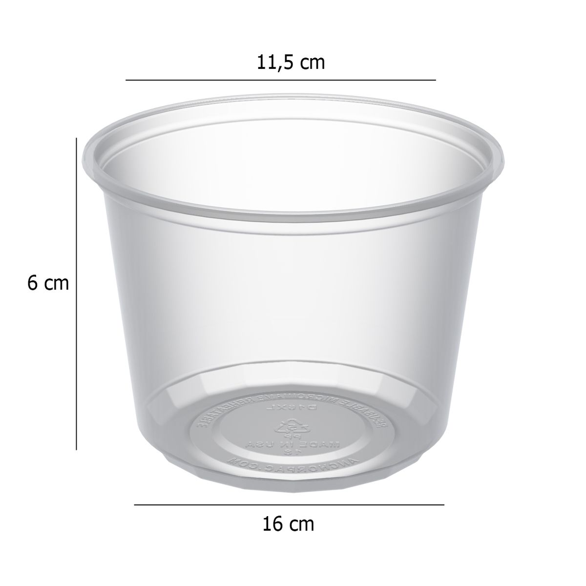 GENERICO - Pote Liso Pet Transparente Con Tapa 12oz 50 Unidades