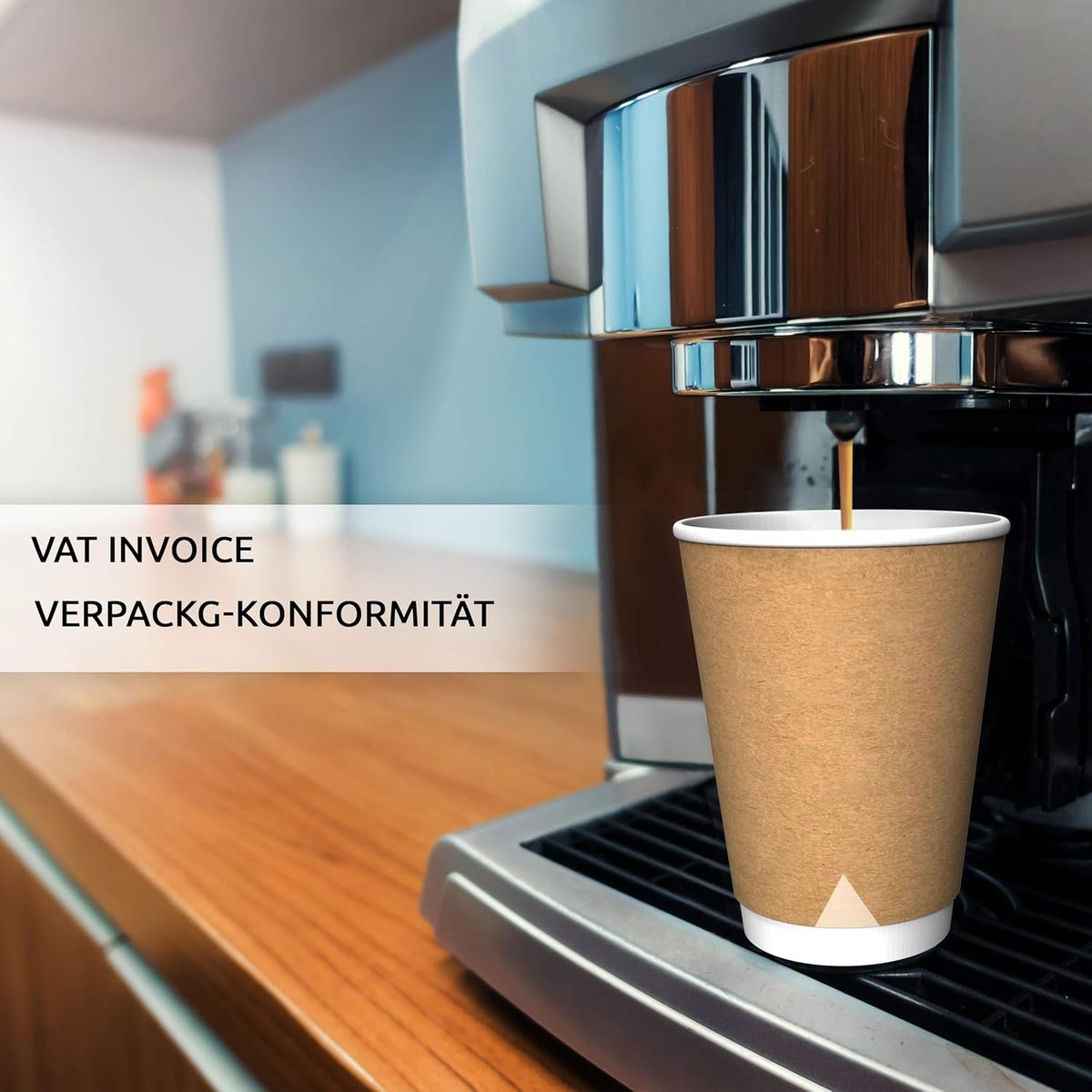 GENERICO - Vasos Desechables Kraft Polipapel 8oz Con Tapa 100 Unidades