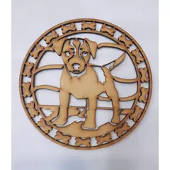 GENERICO - Perrito MDF color natural 30 cm de diámetro.