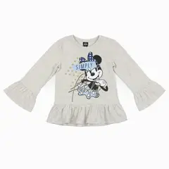 DISNEY - Polera Manga Larga Niña Minnie Fabulosa Gris