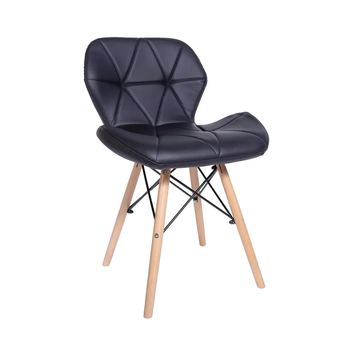 WHITE MARKET - Pack x 4 Sillas Eames Radar acolchada negra