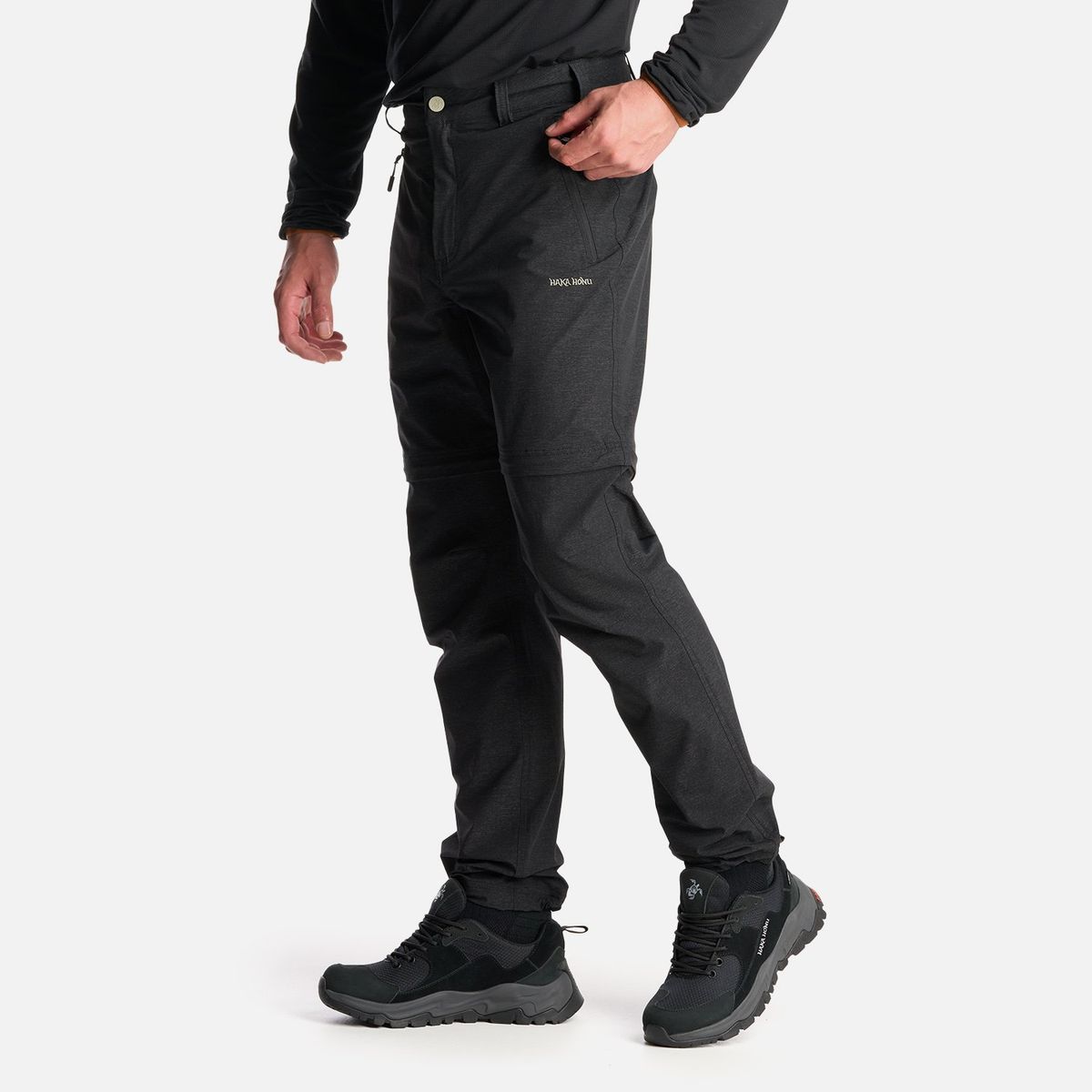 HAKA HONU - Pantalon Hombre Desmontalo Negro Haka Honu