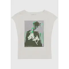 CALVIN KLEIN - Polera Niña Floral Flutter Blanco