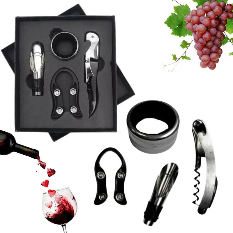 GENERICO - Set Sacacorchos Destapador Abridor Vinos