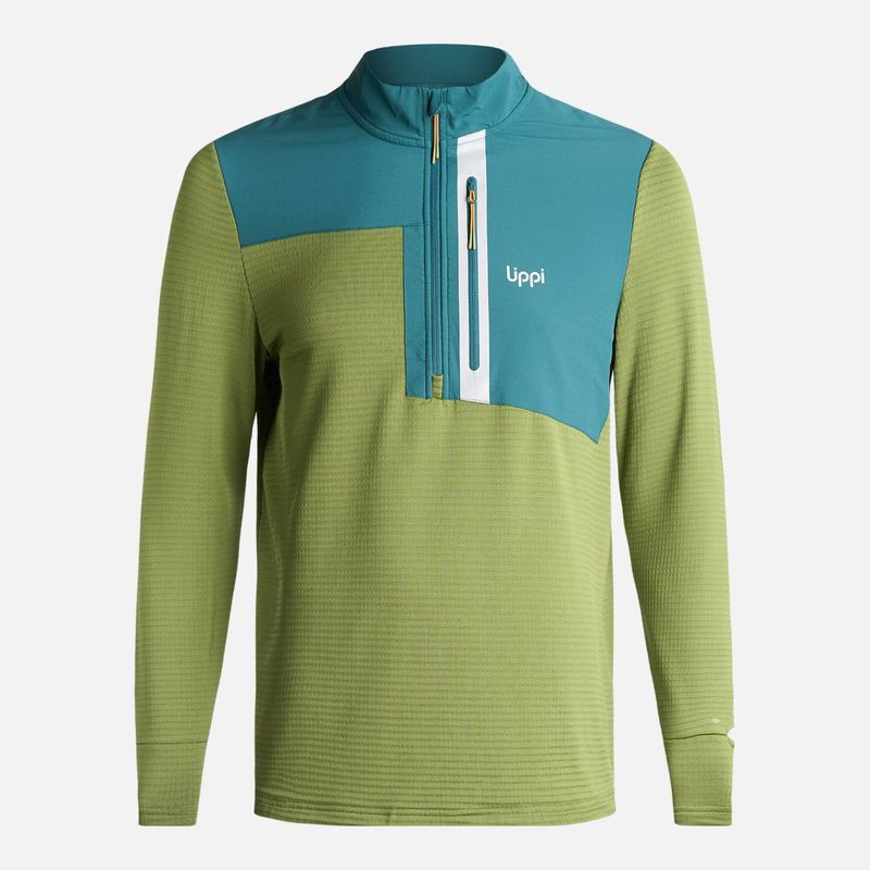 LIPPI - Poleron Hombre Karova Nano F 1/4 Zip Verde Lippi