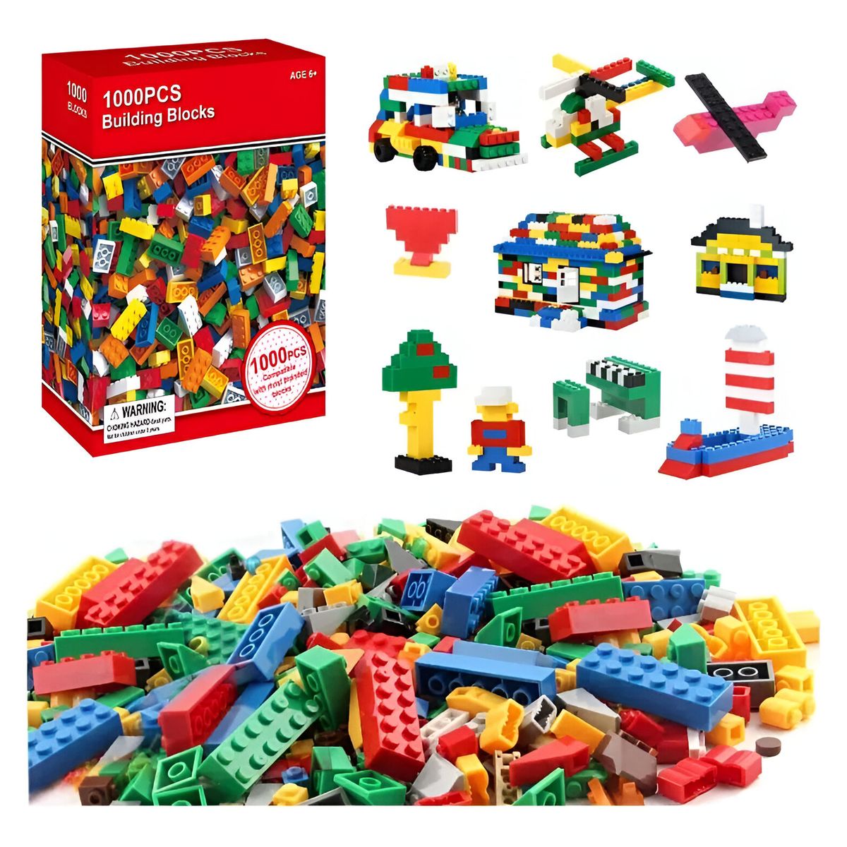 GENERICO - Bloques Construcción tipo leg, 1000 piezas.