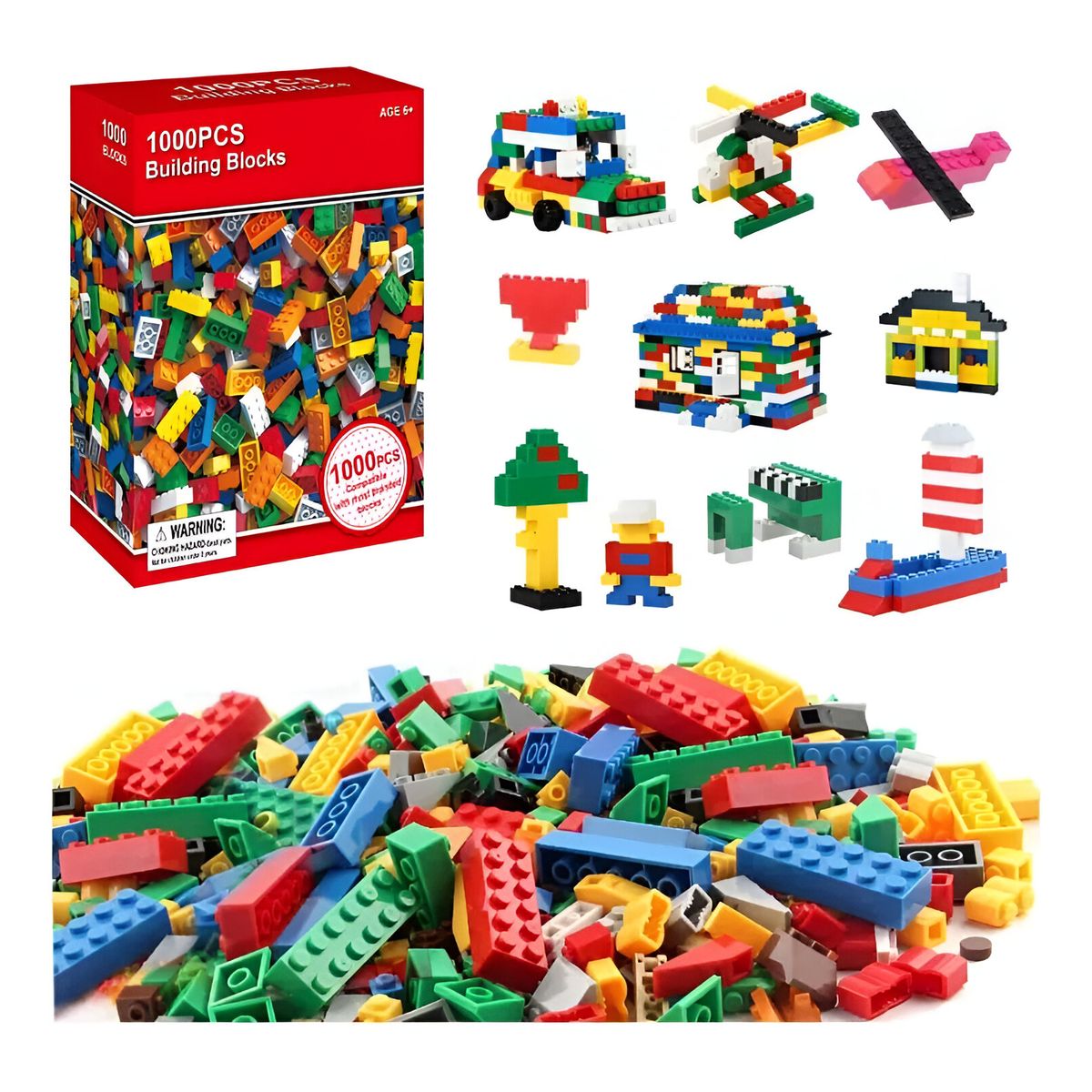 GENERICO - Bloques Construcción tipo leg, 1000 piezas.