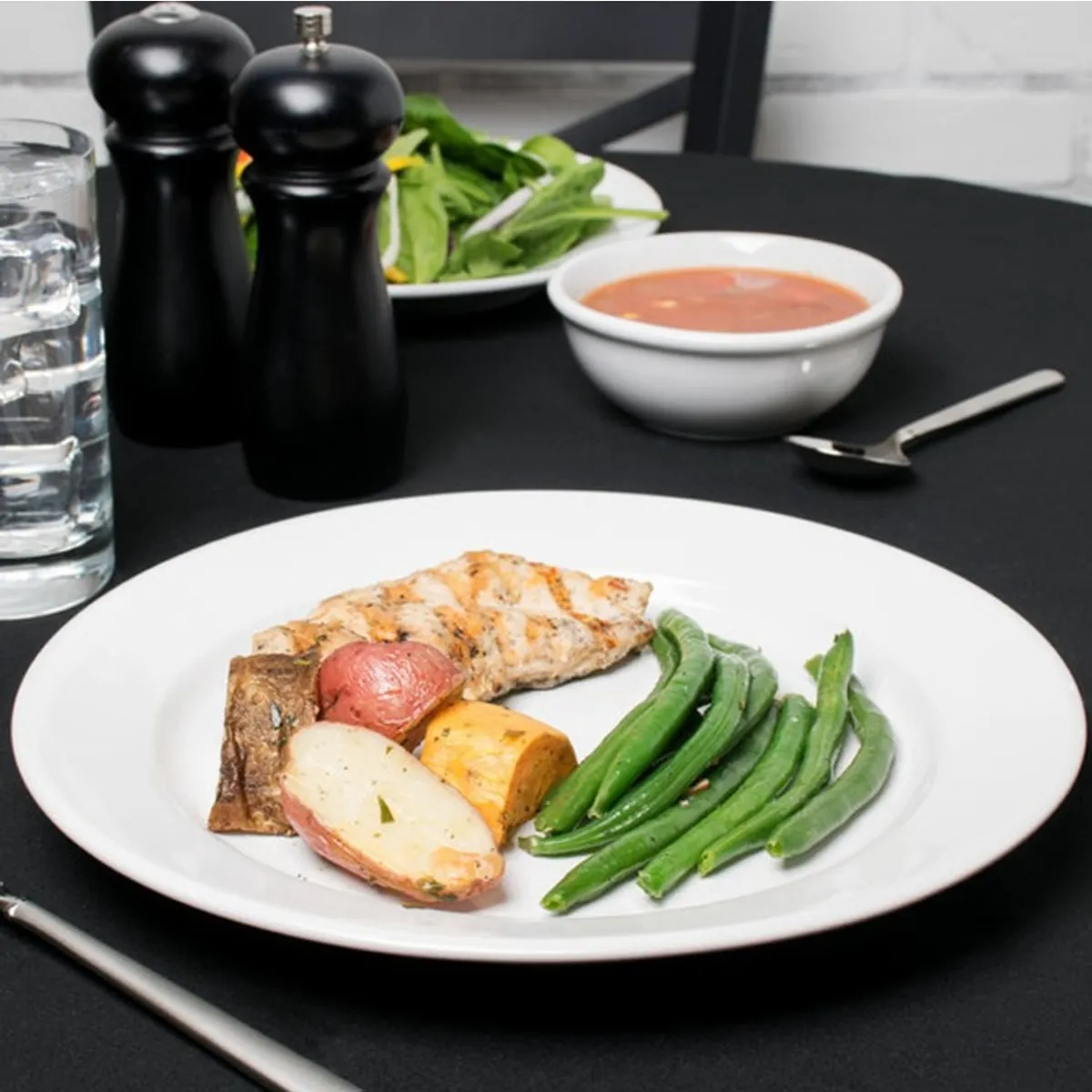 IMAHE - Set De 12 Plato Entrada Borde Grueso 23 Cm Linea Tower IMAHE