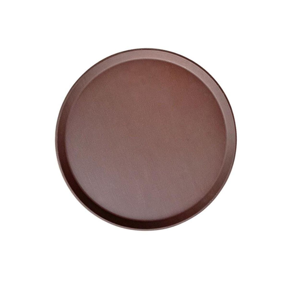 GENERICO - BANDEJA DE GARZON REDONDA ANTIDESLIZANTE 28CM CAFÉ IMAHE