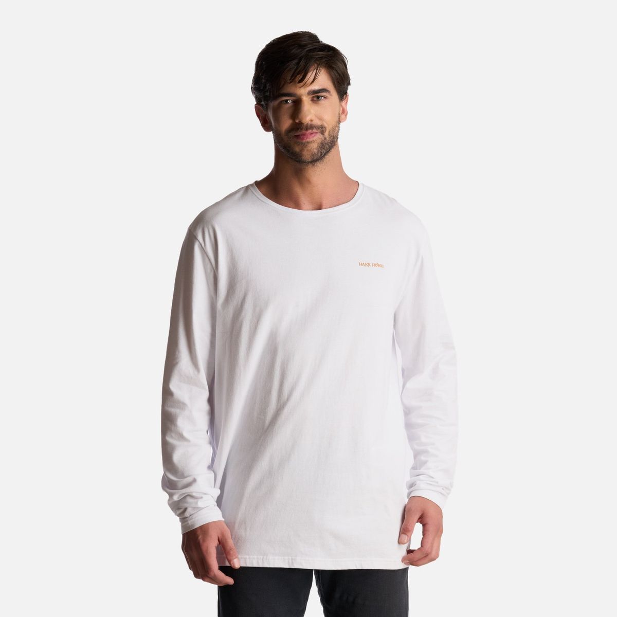 HAKA HONU - Polera Hombre Polo Larga Blanco Haka Honu