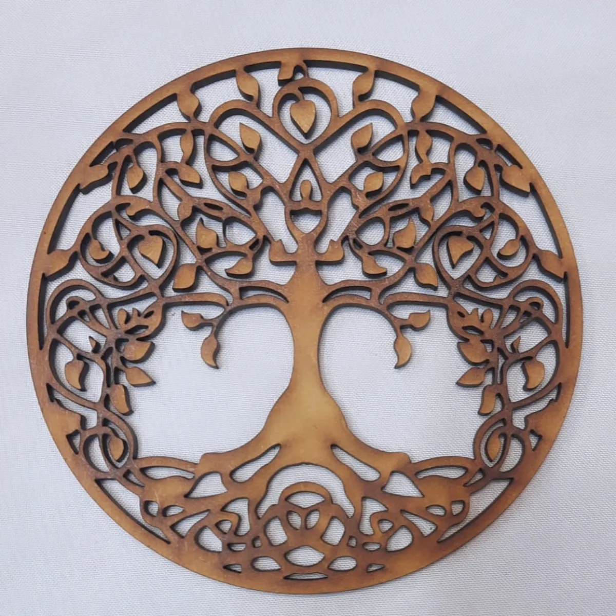 GENERICO - Árbol de la Vida Trenza MDF color natural 30 cm de diámetro.