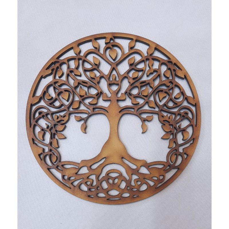 GENERICO - Árbol de la Vida Trenza MDF color natural 15 cm de diámetro.
