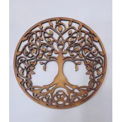GENERICO - Árbol de la Vida Trenza MDF color natural 15 cm de diámetro.