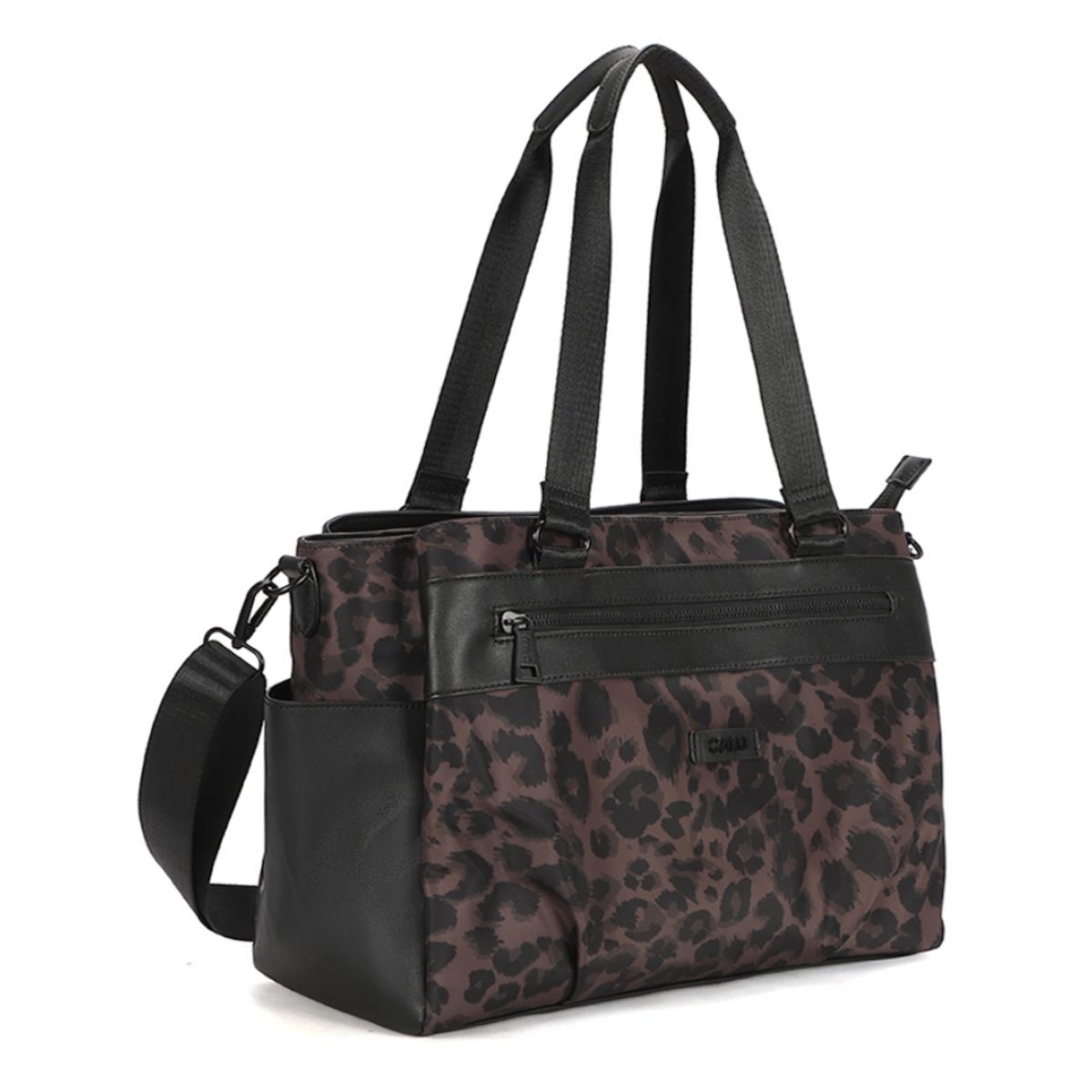 CALU - Cartera Bolso Shimmer Animal Print Café Calu