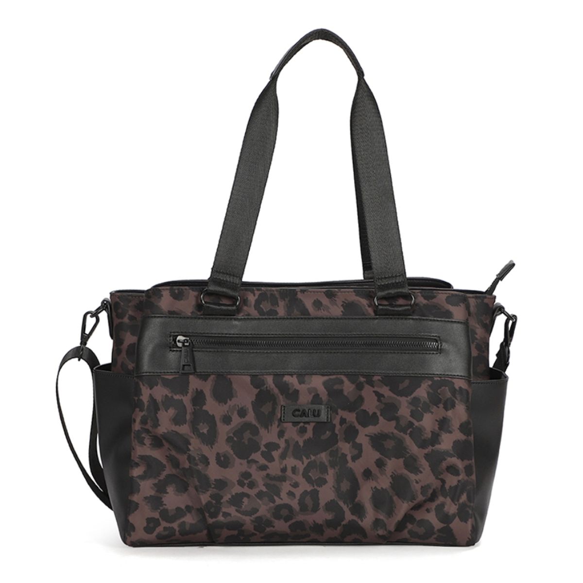 CALU - Cartera Bolso Shimmer Animal Print Café Calu