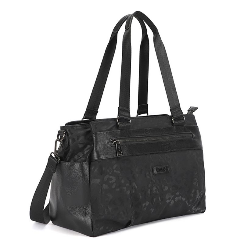 CALU - Cartera Bolso Shimmer Animal Print Negro Calu