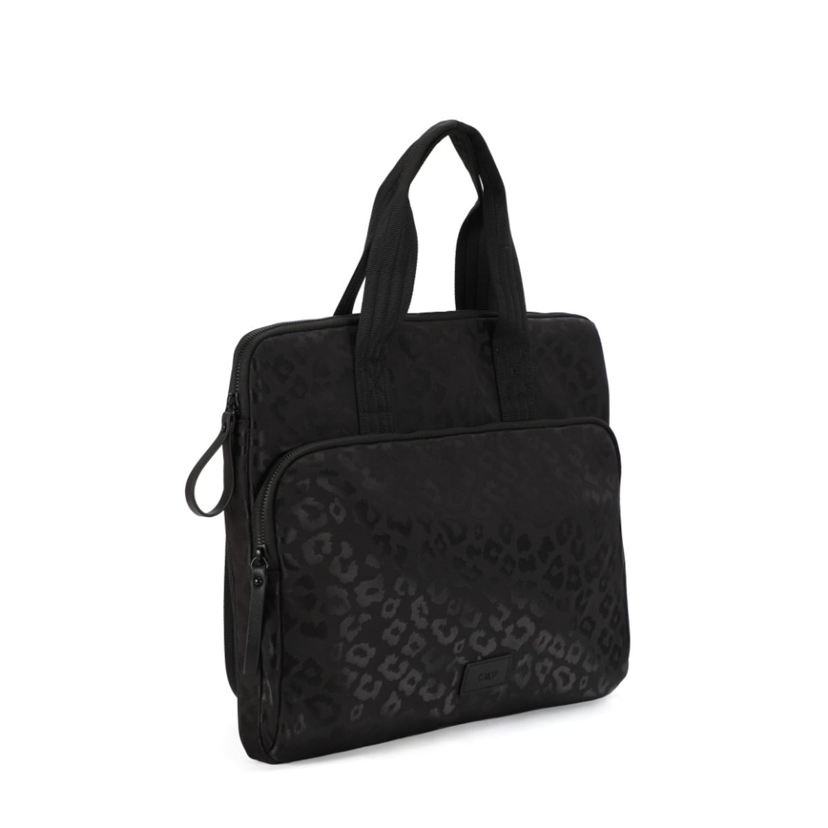 CALU - Porta Notebook Cartera Amalia Animal Print Negro Calu