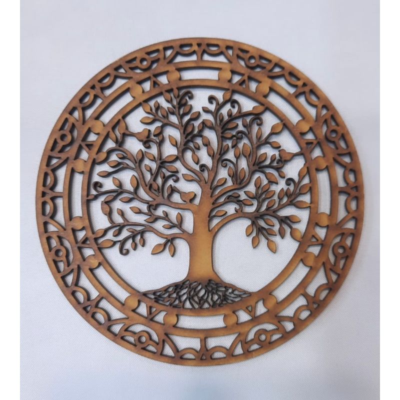 GENERICO - Árbol Vida Círculo MDF 8 cm de diámetro.