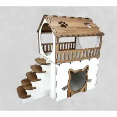 GENERICO - CASA DE GATO PENTHOUSE EN MADERA MDF