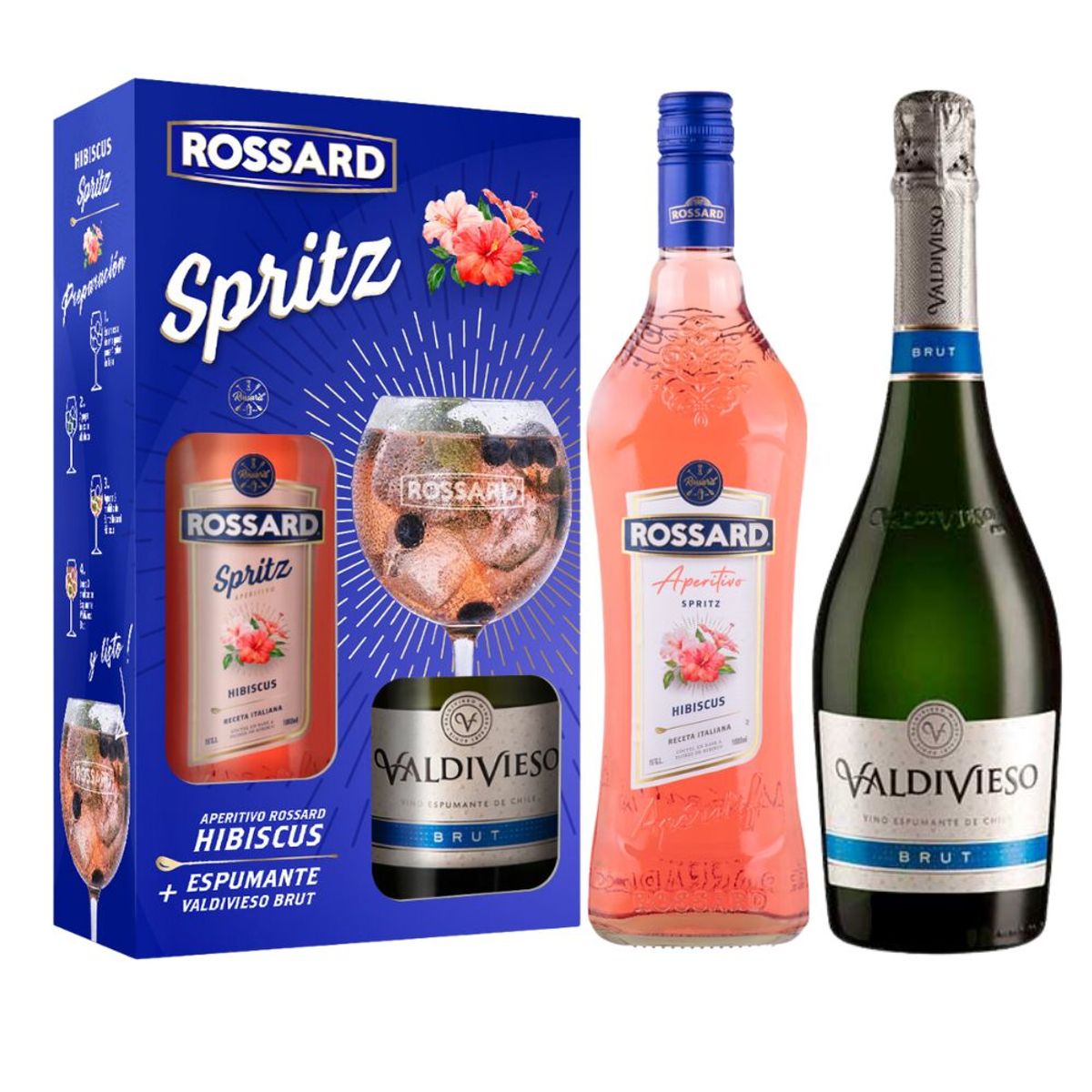 VALDIVIESO - Pack Licor Rossard Hibiscus + Espumante Valdivieso Brut