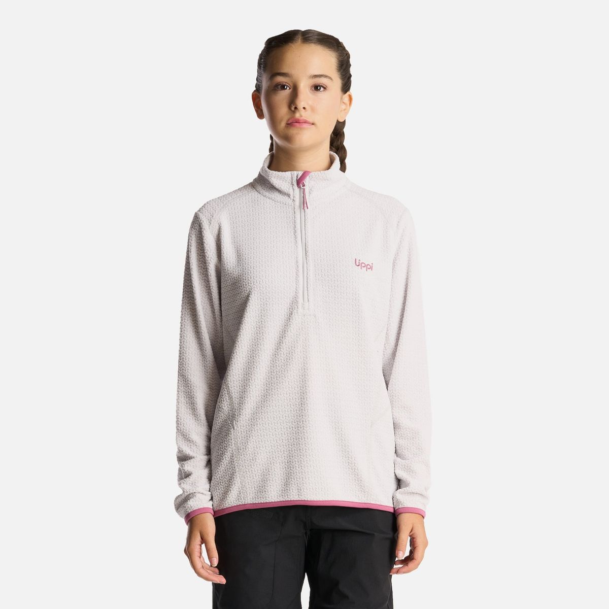 LIPPI - Poleron Teen Girl Mild Nano-F 14 Zip Gris Calido Lippi