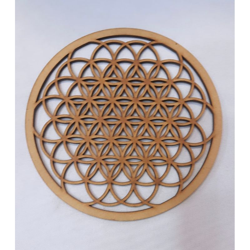GENERICO - Flor de la Vida 1 MDF color natural 15 cm diámetro.