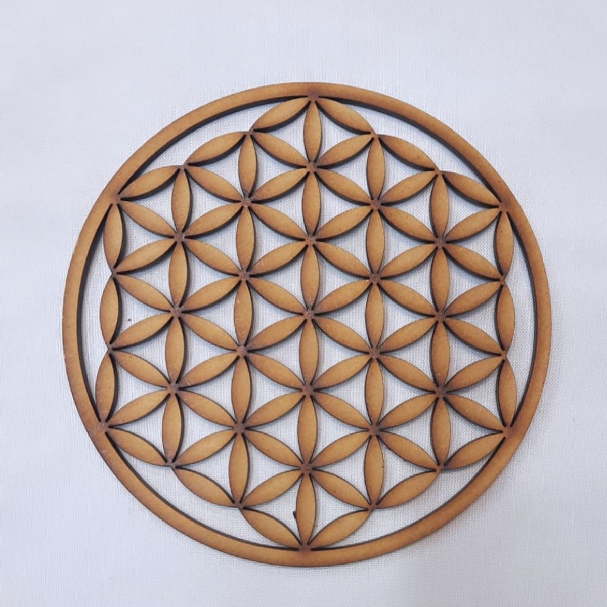 GENERICO - Flor de la Vida 2 MDF color natural 15 cm diámetro.