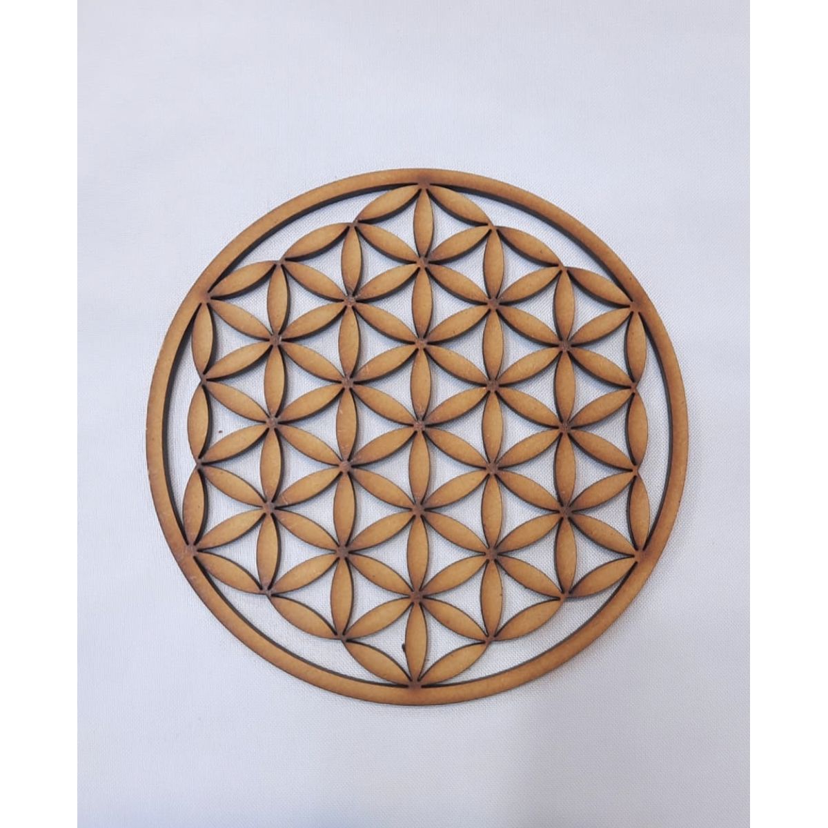 GENERICO - Flor de la Vida 2 MDF color natural 15 cm diámetro.