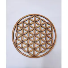GENERICO - Flor de la Vida 2 MDF color natural 15 cm diámetro.