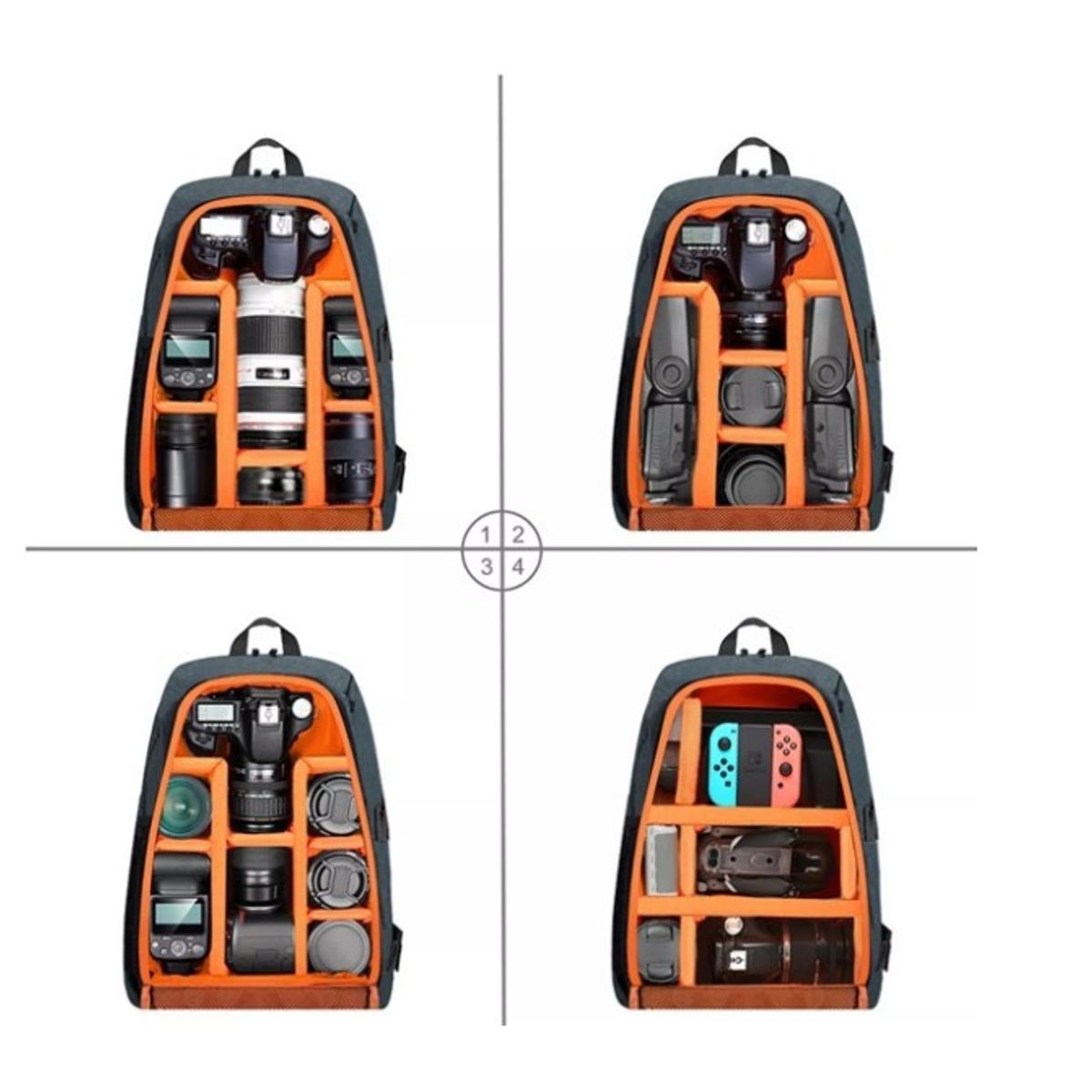 GENERICO - Mochila Cámara Fotográfica + Funda