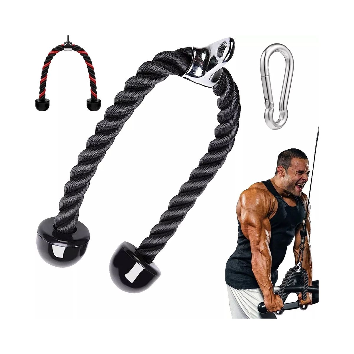 GENERICO - Cuerda Soga Para Triceps Y Biceps Polea Mancuernas Fitness
