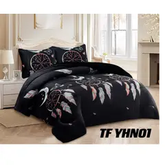 GENERICO - Cubrecama de Invierno Plush con chiporro 2 plazas negro mandala