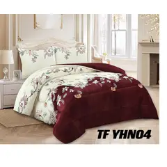 GENERICO - Cubrecama de Invierno Plush con chiporro 2 plazas Burdeo rosas