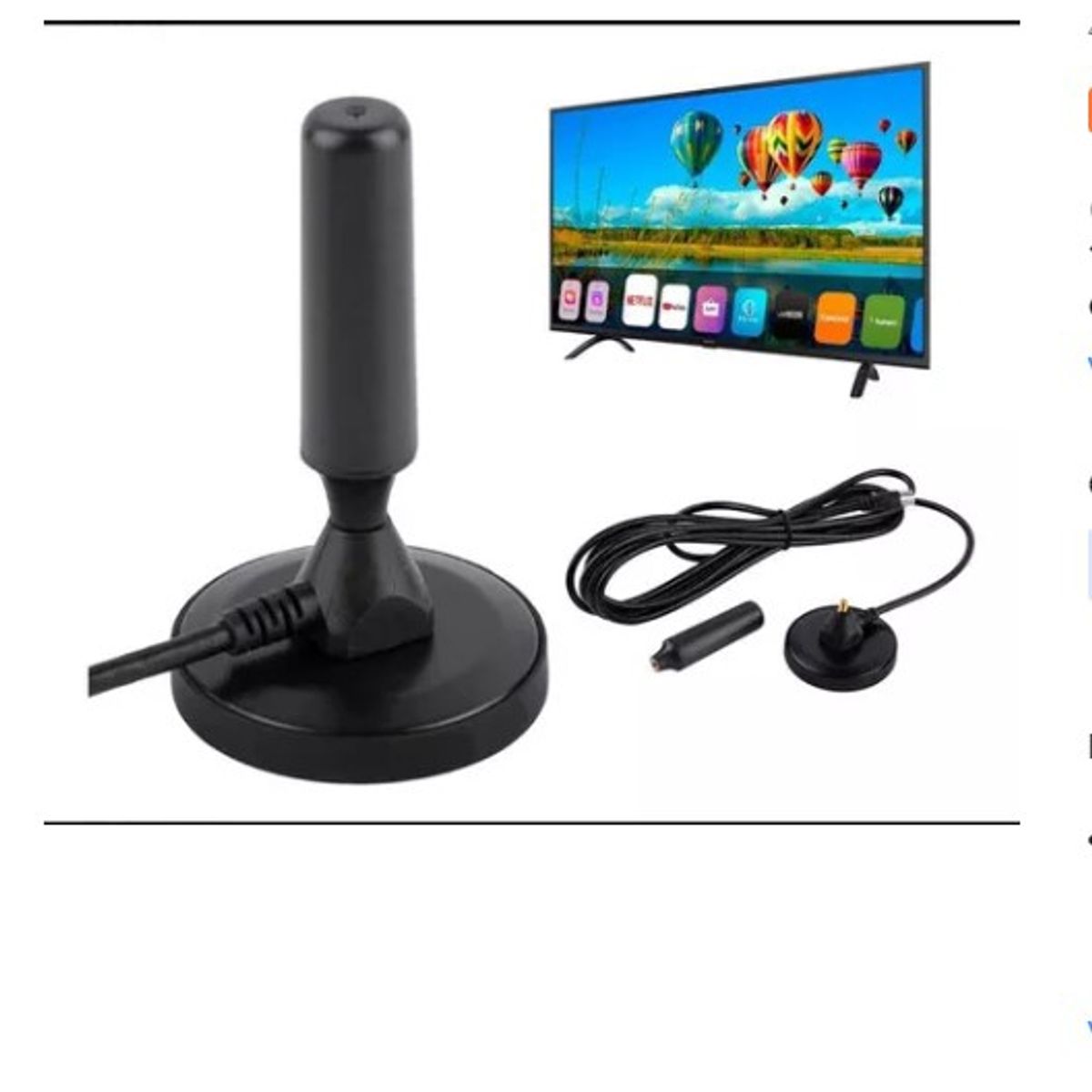 GENERICO - Antena Hd De Televisión Digital Smart Tv Plasma Lcd Lh