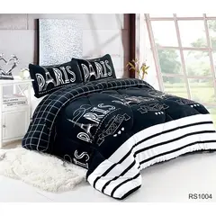 GENERICO - Cubrecama de Invierno Plush con chiporro 2 plazas negro paris