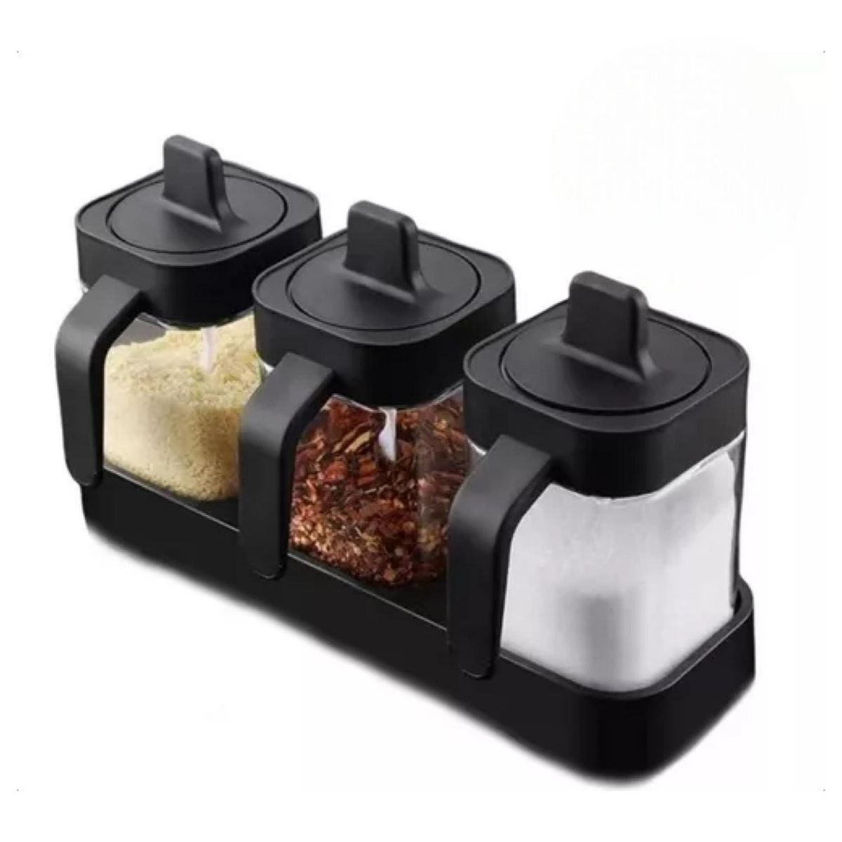 GENERICO - Set 3 Frascos Especieron Condimentos Multiuso 2 En 1