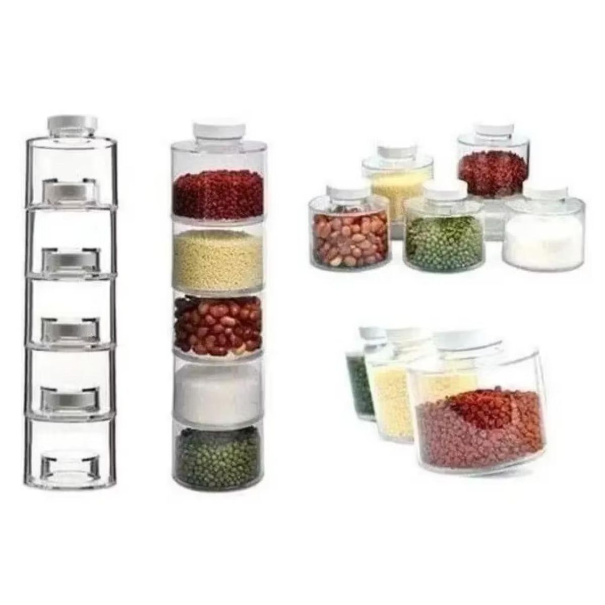 GENERICO - Especieros Modular Para Cocina 3 TorreS 12 Frascos Giro 360°