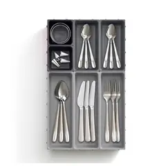 GENERICO - Set Organizador Cajones Blox 7 Piezas Gris