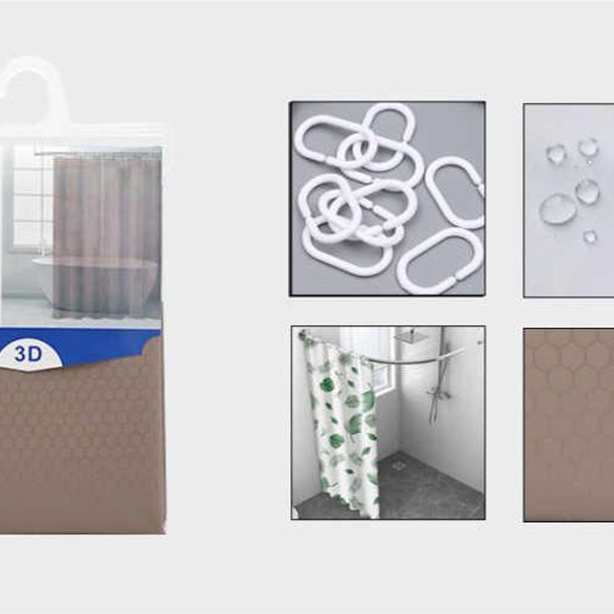 GENERICO - Cortina de baño 180x180cm