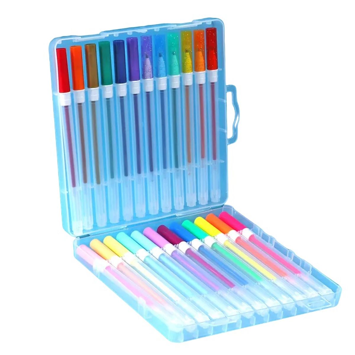 FOSKA - Set 24 Lapiceras gel metal, glitter, neon y pastel