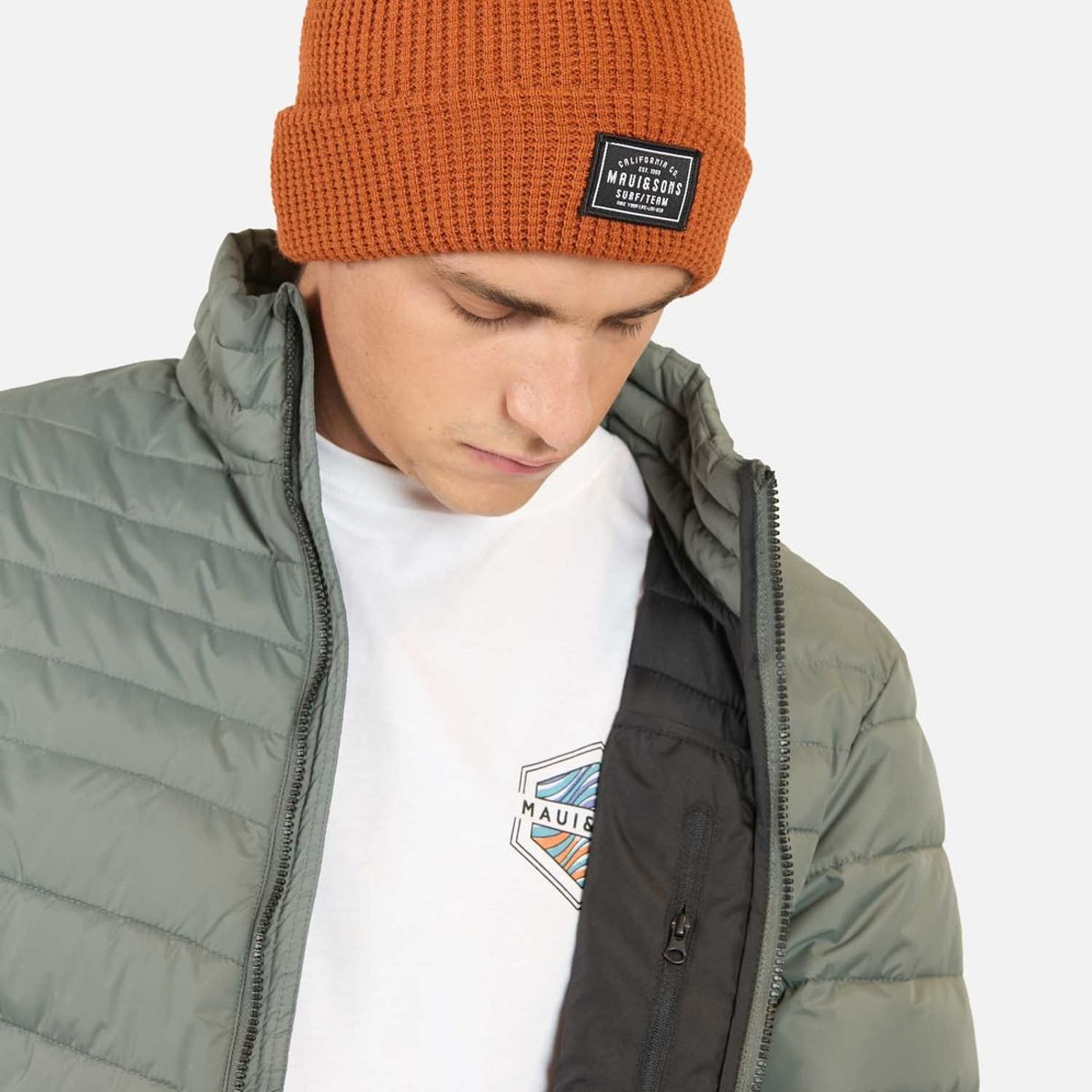 MAUI AND SONS - Parka Puffa Haena Verde Hombre Maui And Sons