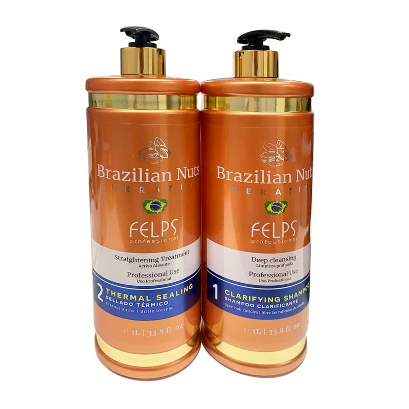 GENERICO - KIT ALISADO ORGANICO BRAZILIAN NUTS KERATIN 2X1000ML.