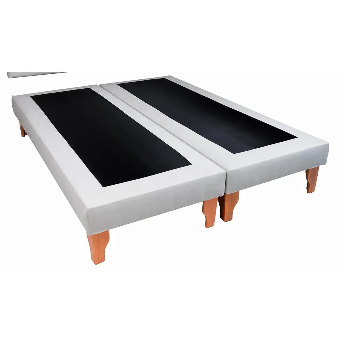 MUEBLES NEW - BASE DOS PLAZAS GRIS LINO.