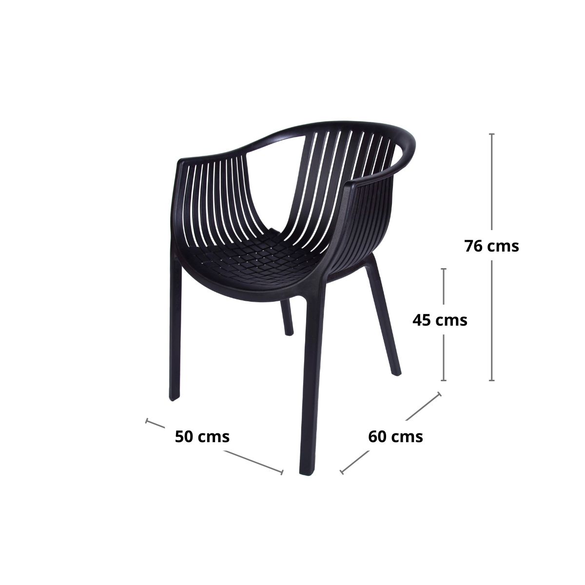 WHITE MARKET - Pack x 4 Sillas de Terraza Negra