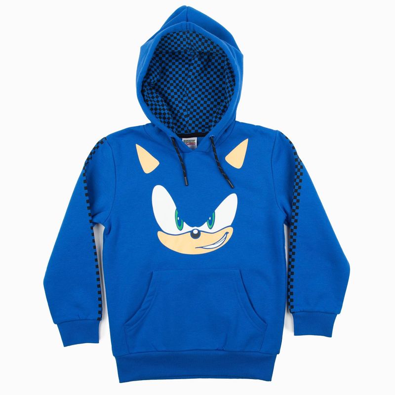 SONIC - Poleron Gorro Niño Cara Sonic Azul