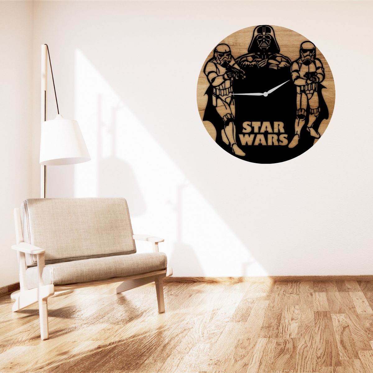 GENERICO - Reloj de Pared Artesanal - 31cm - Star Wars - Dark Vader